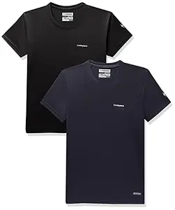 Charged Active-001 Camo Jacquard Round Neck Sports T-Shirt Navy Size Xs And Charged Play-005 Interlock Knit Geomatric Emboss Round Neck Sports T-Shirt Black Size Xs