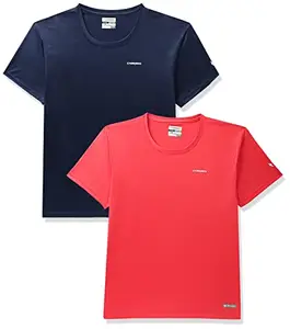 Charged Energy-004 Interlock Knit Hexagon Emboss Round Neck Sports T-Shirt Navy Size 2Xl And Charged Energy-004 Interlock Knit Hexagon Emboss Round Neck Sports T-Shirt Red Size 2Xl