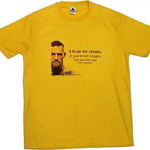 UFC Conor Cotton McGregor Printed T Shirt L Yellow
