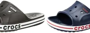 Crocs unisex-adult Bayaband Slide NAVY/PEPPER Slide Sandal - 8 UK Men/ 9 UK Women (M9W11) (205392-4CC) Unisex Adult Bayaband Slide Black/White Sliders-8 Kids UK (205392)