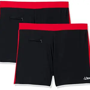 I-Swim Mens Costume Is-010 Size 3XL Black/Red with Is-010 Size 3XL Black/Red Pack of 2