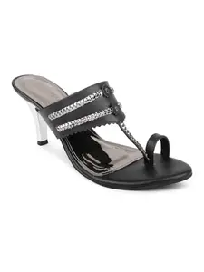 INC.5 Women Black Embellished Stiletto Heels