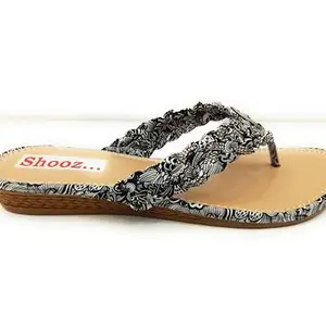 Shooz flat v -shape for girls (Grey, UK Footwear Size System, Adult, Women, Numeric, Narrow, 6)