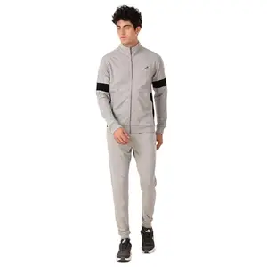 Vector X OTS-326 Men's Regular Fit Type Sports/Gym Wear Winter Track Suit Zipper Set (Size : XXL, Color: Grey Melange)