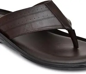 IVRAH Men’s Ethnic Sandals | Stylish Synthetic Chappals with Airmix Sole | Comfortable Traditional Slip-Ons (IV-2507-BRN-8)