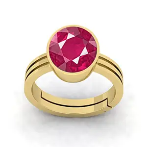 BALATANK�9.25 Ratti / 8.50 Carrat AA++ Quality Natural Ruby Manik Unheated Untreatet Gemstone Gold Plated Ring for Men And Women's {GGTL Lab Certified}