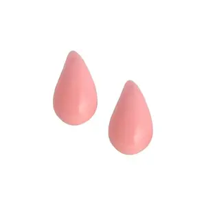 SOHI Women's The Medium Teardrop Stud Earrings For Casual Wear | Barbie Pink Colour | Acrylic Material | Push Back Closure | Metallic Earrings | Fashion Stud Earrings For Women & Girls