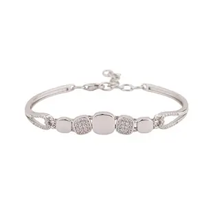BHAVANI JEWELLERS 925 Sterling Silver Adjustable Kada Bracelet for Women | Elegant & Classic Design | valentine's day gifts