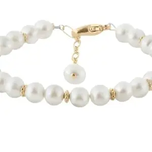 TRISHA GEMS STONE Expensive Pearl Moti Bracelet South Sea Fresh Pearl Bracelet Original Certified By IGL Lab Wearing For Fashion Purpose Wear For Baby Girl 0-6 Months