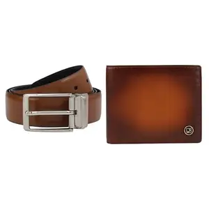Da Milano Leather Men Wallet & Belt Gift Set - Cognac (GS-0001-45-OL)