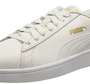 Puma Puma Unisex-Adult Smash v2 L White-White-Amazon Green-Team Gold Sneaker - 11 UK (36521536)