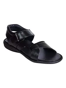 AJANTA Men Formal Black Synthetic Sandal