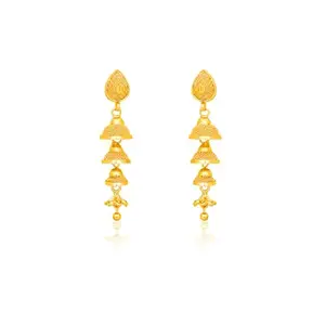 arch fashion Traditional Micron Gold Plated Long jhumki Earrings For Women And Girls ERG2271