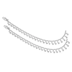 Heer Collection Traditional Jewellery For All Occassions Anklets Payal Pair for Women/Girls Alloy Anklet - Bzr_Payal-124-Single ChainJanak 1-Pair