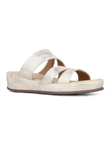 Inc.5 Womens Golden Printed Round Toe Casual Slip-On Wedge Heel sandals