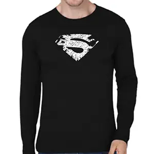 Touch Me Fashions Stylish Mens Casual Wear Super Power Logo Full Sleeve Round Neck Black(M) Tshirt