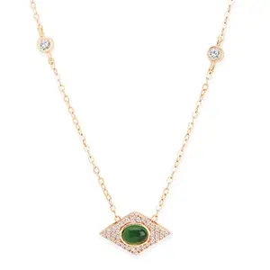 MINUTIAE Pendant Necklace With Austrian Cubic Zirconia For Women And Girls With Extendable Chain (Rose Gold)