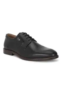Louis Philippe Men Black Leather Lace Up Shoes