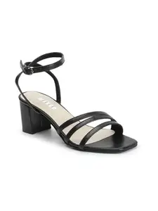 ELLE Women Block Sandal, Black, UK-7