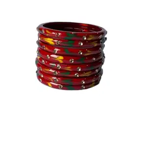 Karaavi Exquisite Glass Bangle Kada Set Elevate Your Style With Stunning Designs Perfect For Every Occasion, Pack Of 8 -B176