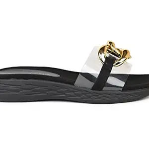 Design Crew Tpu Slide With Chain Embellishment on a Comfort Sole