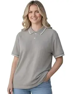 Mack Jonney Women’s Textured Polo T-Shirt | Half Sleeve Cotton Blend Top |Casual Collar Tee | Regular Fit-M7527