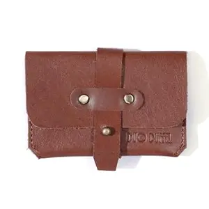 DUO DUFFEL Handmade Genuine Leather Unisex Business Credit Card Holder (Brown)