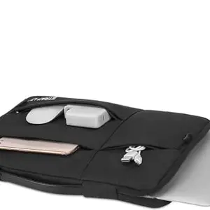 StrapLt Laptop Sleeve Case 14.6-15 Inch Laptop Bag with Back Strap for Men & Women (Black)
