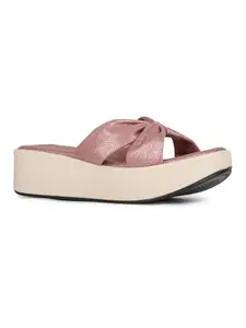 Inc.5 Womens Peach Solid Round Toe Casual Sandals