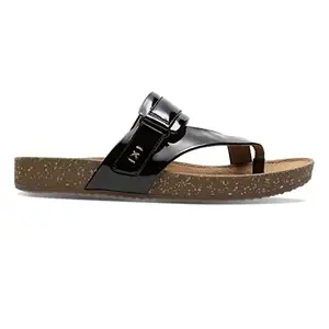 Clarks Women's ROSILLA Durham Black Pat Lea Sandal-3.5 Kids UK (26132556)