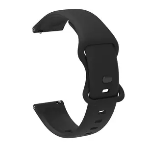 DHIMAHI 22mm Nato Sport Replacement Watch Strap Band For Noise || Samsung || Realme || Boat || Fossil || Huawei || One Plus || Zebronics || Smart watch Soft Silicone Belt Straps For Men Women (Black)