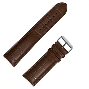 DBLACK ''ULTRA'' Half-Padded, Croco Design, Leather Watch Strap // Perfect For ''TISSOT'' Watches (Brown, 22mm)