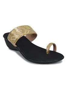 AJANTA Womens Black Fashion Sandal CL0766