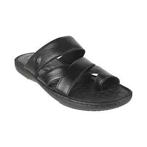 Mochi Mens Leather Black Slippers (Size (6 UK (40 EU))