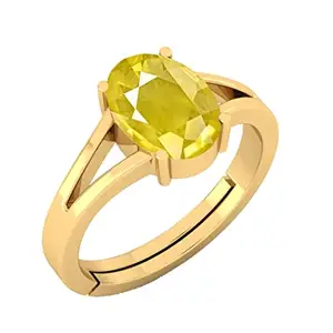 BARMUNDA gems 3.25 Ratti Yellow Sapphire Gemstone Certified Pukhraj Stone Lab Tested For Men And Women