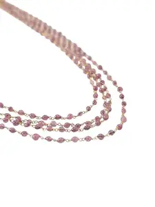 Shreeji Art Stylish Necklace Mala for Women and Girls, Fashion Jewellery Gift (Onyx Pink beads Necklace)