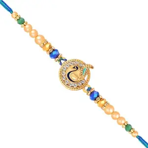 De Marquis Religious Rakhi Gift for Brother Assorted Rakhi Set (1 Rakhi, 1 Chawal Roli Pack, 1 Greeting Card)