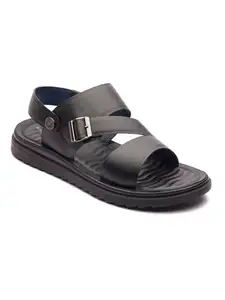 Michael Angelo Black Sandal style Slippers For Men for Casual wear (MA-2765)