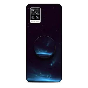 Screaming Ranngers Designer Printed Hard Plastic Matt Finish Mobile Case Back Cover with Mobile Holder for Vivo V20 (Simple Designs/Blue)