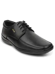 Liberty Fortune REL-1 Formal Lacing Derby Shoes for Men with PU Sole | Comfortable and Lightweight | Cushioned Footbed | Suitable for Office Wedding (Black 43 EU)