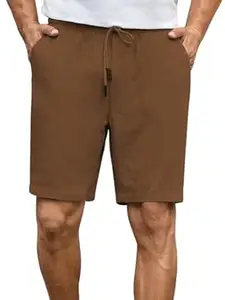 GRECIILOOKS Shorts Pant for Men | Cotton Short for Men With Pocket Style | Black Casual Half Pant With Elastic Waist & 3 Pockets |Summer Slim Fit Solid Cotton Knee-Length Shorts