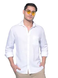 Crimsoune Club Men's White 100% Cotton Shirt (L)
