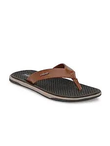 San Frissco Men's Sandal Adjustable with Open Toe/Ultra Soft Lightweight Durable Chappal for Outdoor Use/Festive Ethnic Wedding Slip on Slippers for Men - 9 (Tan)