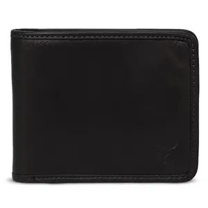REDHORNS Genuine Leather Wallet for Men RFID Wallet with 6 Credit, Debit Card Slots, Slim Leather Purse for Men - (WM-414A_Black)
