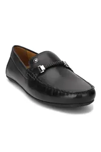 Louis Philippe Men Black PU Formal Shoes