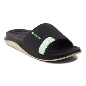 ID Men's Black/Green Active Graphic Printed Slider (IX5019BLACKGREEN_43)