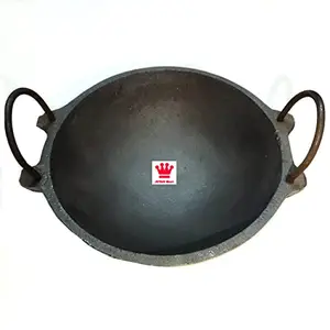 JEYAN MART Grandma's KITHCEN CAST Iron KADAI/KADHAI | Cooking Set for DEEP Fry PAN | CAST Iron | (Small 8 in (20 cm))