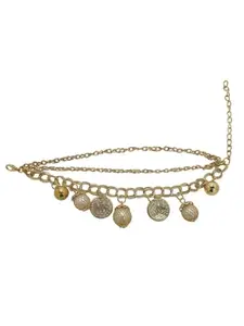 FemmibellaGold-Plated Charm Bracelet |Double Layer Bracelet For Women and Girls