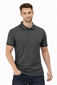 ThreadedSoul- Men's Cotton Rich Solid Polo Tshirt | Collar Tshirts | Half Sleeves | Plain-Regular Fit