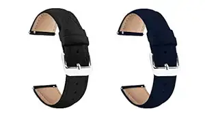 ACM Combo Pack Watch Strap Leather Belt 22mm compatible with Timex Iconnect Edge Smartwatch Casual Classic Band